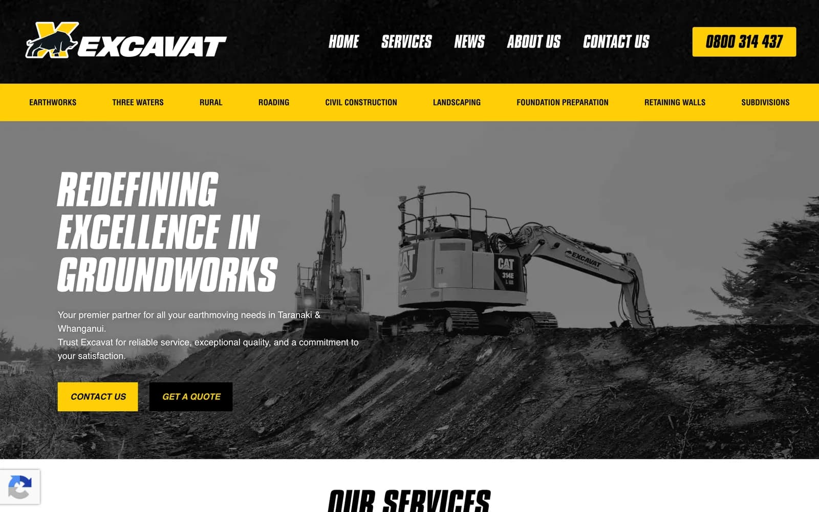 The Excavat website