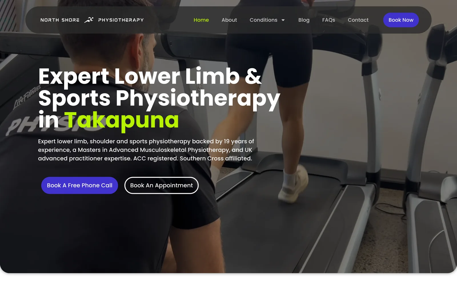 The North Shore Physiotherapy website