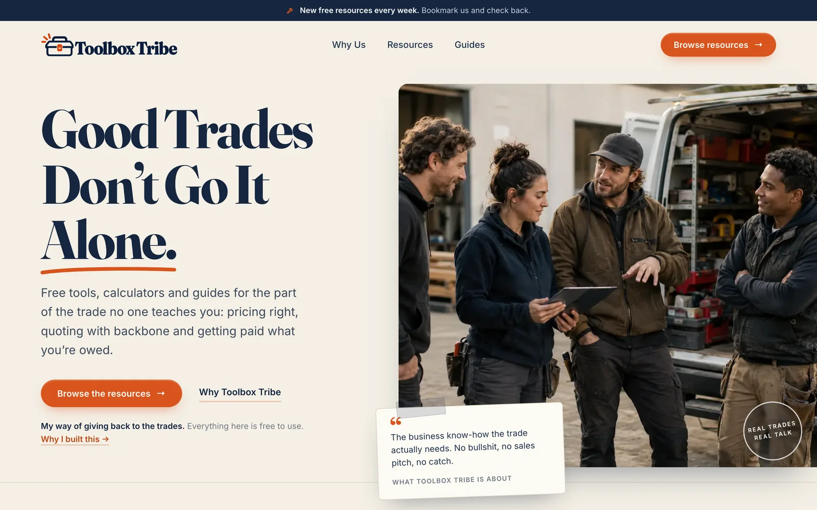 The Toolbox Tribe website