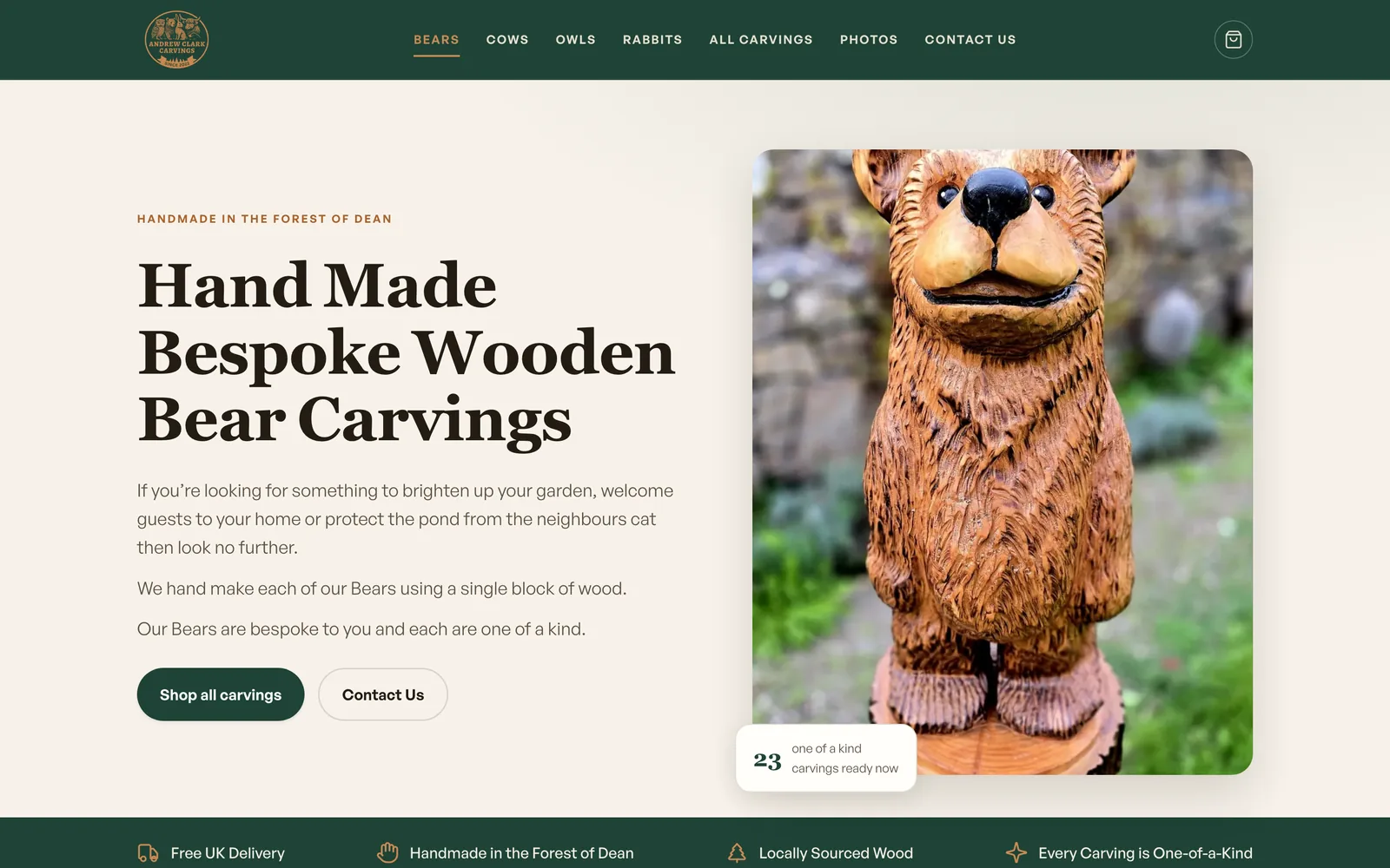 The Andrew Clark Carvings website