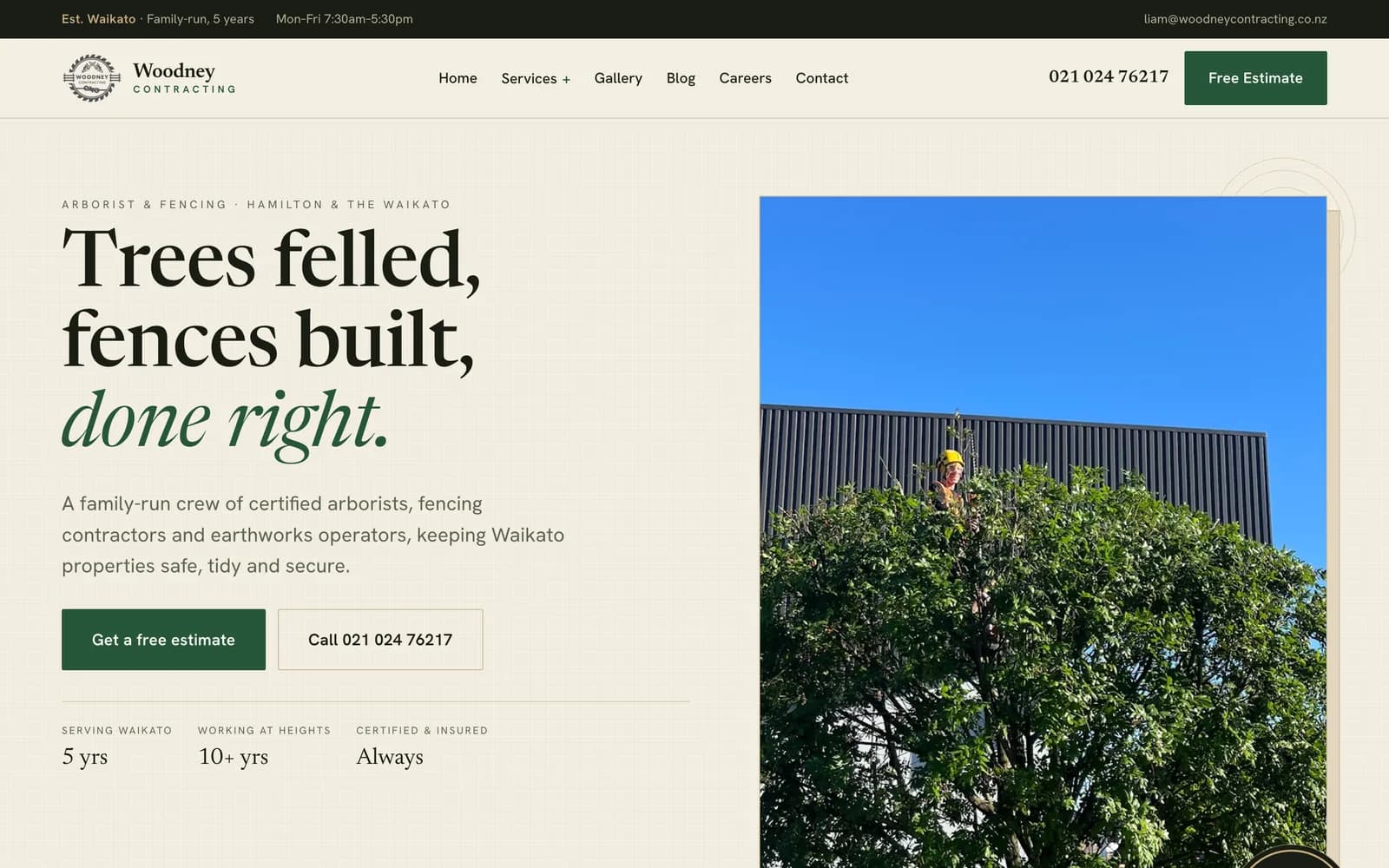 The Woodney Contracting website