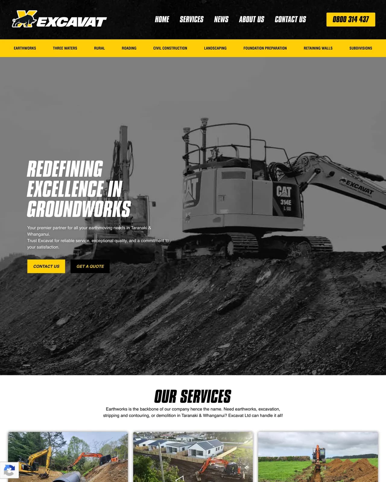 The Excavat website