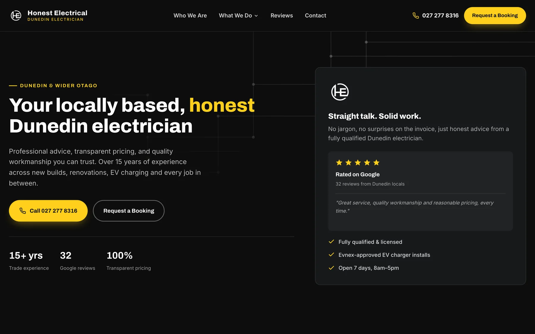 The Honest Electrical website